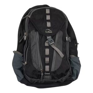 L.L. Bean Quad Black and Gray Backpack